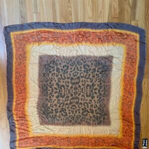 Kenly silk Women's Multicolor Animal Print Silk 50” Square Scarf oversized